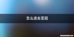 怎么进去亚冠