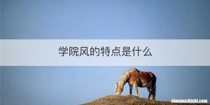 学院风的特点是什么