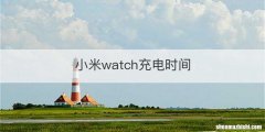 小米watch充电时间