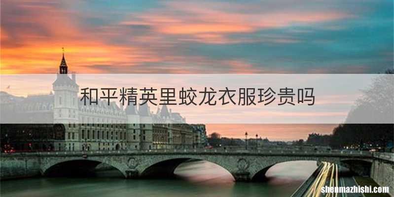 和平精英里蛟龙衣服珍贵吗