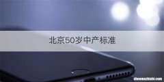 北京50岁中产标准