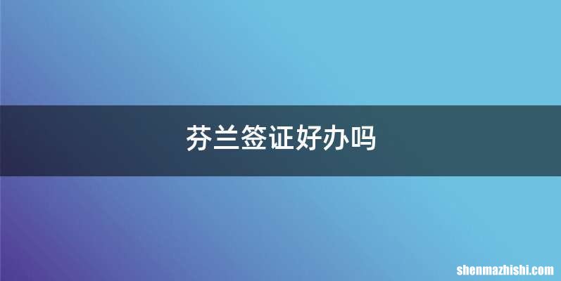 芬兰签证好办吗