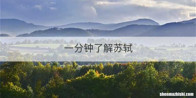 一分钟了解苏轼