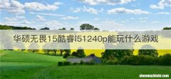 华硕无畏15酷睿i51240p能玩什么游戏