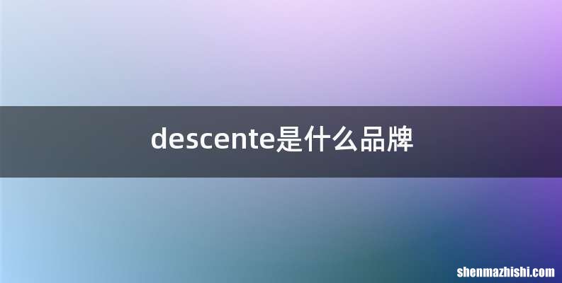 descente是什么品牌