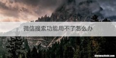 微信搜索功能用不了怎么办