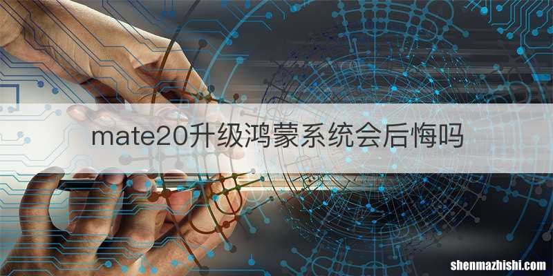 mate20升级鸿蒙系统会后悔吗