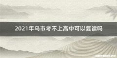 2021年乌市考不上高中可以复读吗