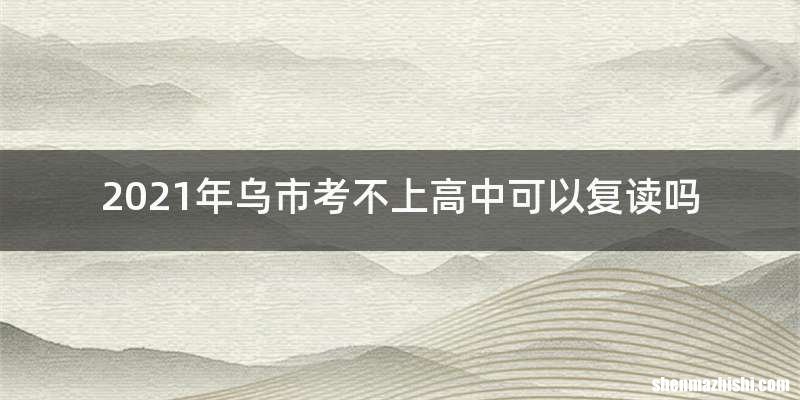 2021年乌市考不上高中可以复读吗