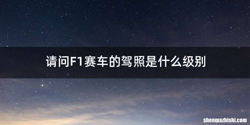 请问F1赛车的驾照是什么级别