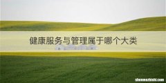 健康服务与管理属于哪个大类