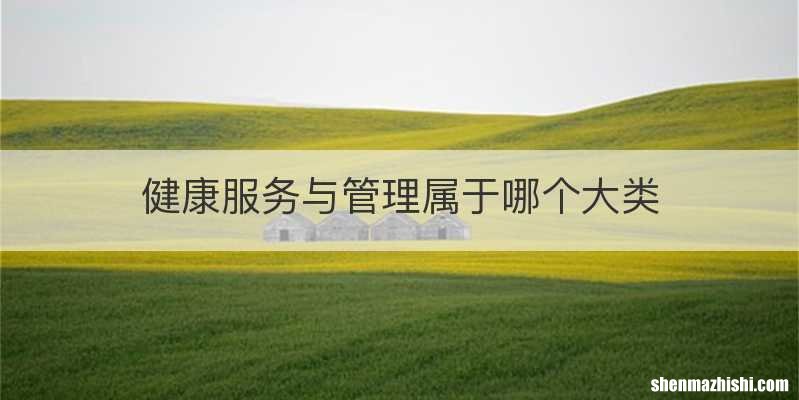 健康服务与管理属于哪个大类