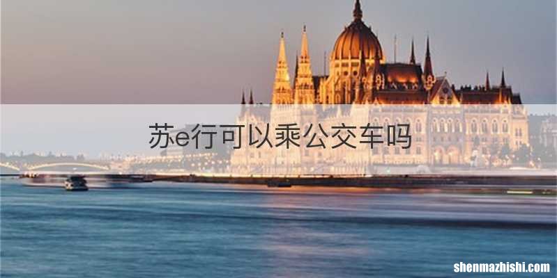苏e行可以乘公交车吗