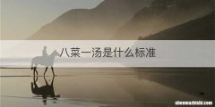 八菜一汤是什么标准