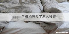 oppo手机拍照反了怎么设置