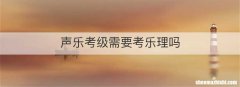 声乐考级需要考乐理吗