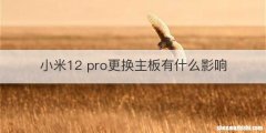 小米12 pro更换主板有什么影响