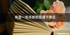 南昌一专洪都校区属于哪区