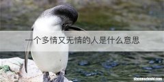 一个多情又无情的人是什么意思
