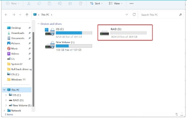 如何在Windows11上对外部硬盘进行RAID