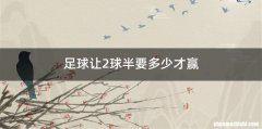 足球让2球半要多少才赢