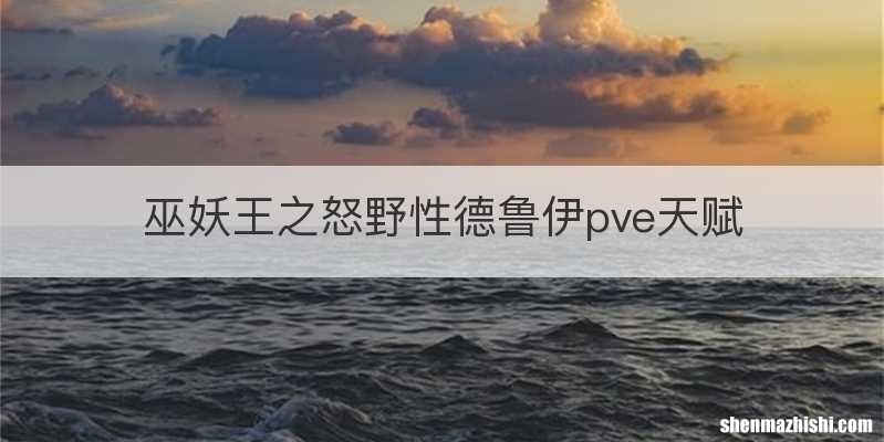 巫妖王之怒野性德鲁伊pve天赋