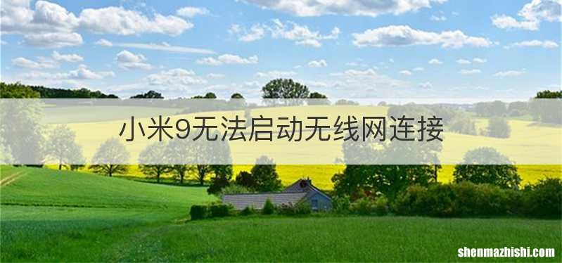 小米9无法启动无线网连接