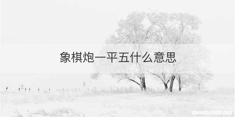 象棋炮一平五什么意思