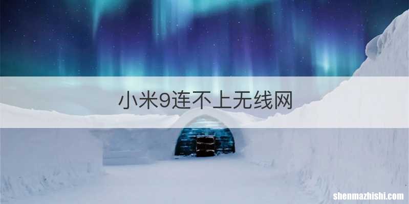 小米9连不上无线网