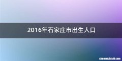 2016年石家庄市出生人口