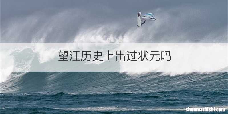 望江历史上出过状元吗