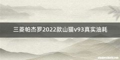 三菱帕杰罗2022款山猫v93真实油耗