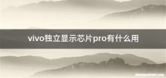 vivo独立显示芯片pro有什么用