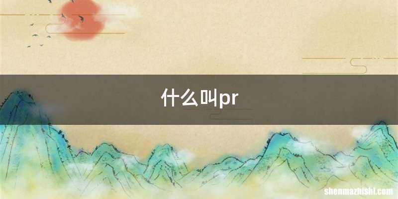 什么叫pr