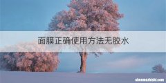 面膜正确使用方法无胶水