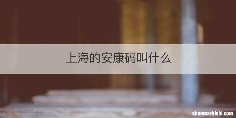 上海的安康码叫什么