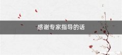 感谢专家指导的话