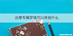 达摩专属梦境可以体验什么