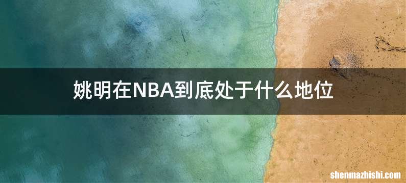 姚明在NBA到底处于什么地位