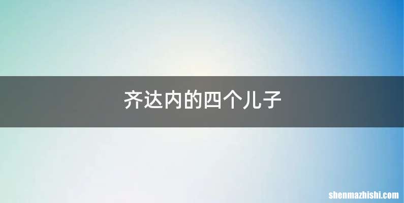 齐达内的四个儿子