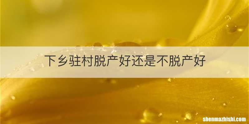 下乡驻村脱产好还是不脱产好