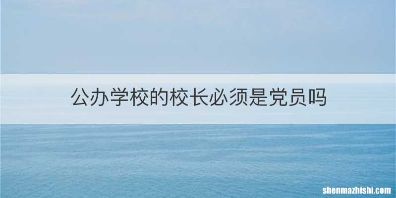 公办学校的校长必须是党员吗