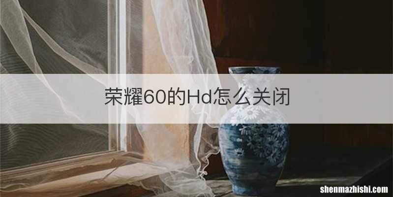 荣耀60的Hd怎么关闭