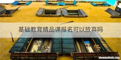 基础教育精品课报名可以放弃吗