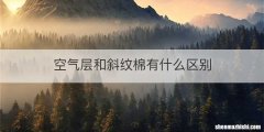 空气层和斜纹棉有什么区别