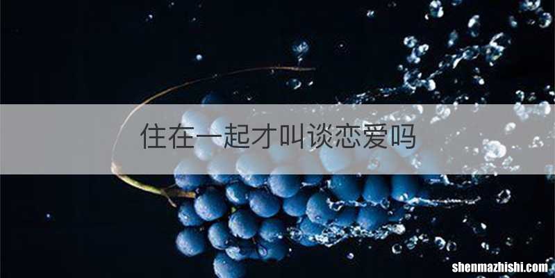 住在一起才叫谈恋爱吗