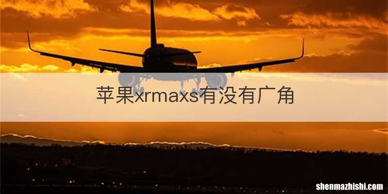 苹果xrmaxs有没有广角