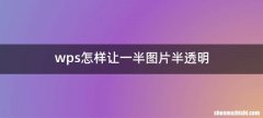 wps怎样让一半图片半透明