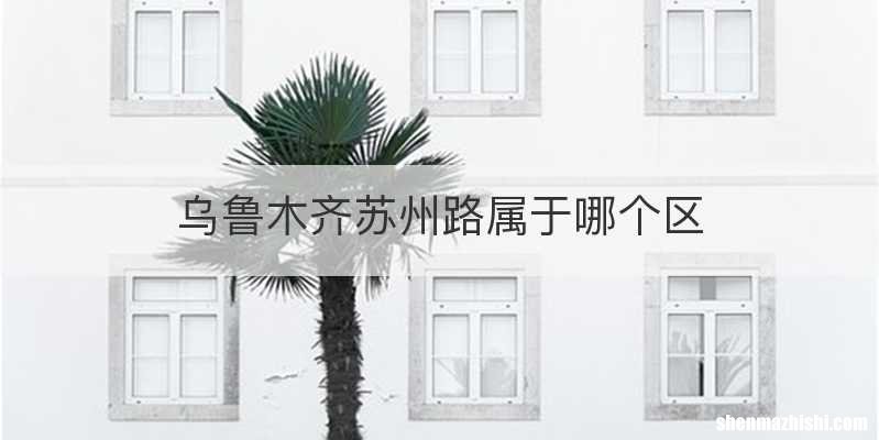 乌鲁木齐苏州路属于哪个区