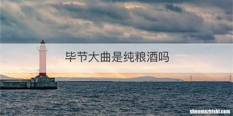 毕节大曲是纯粮酒吗